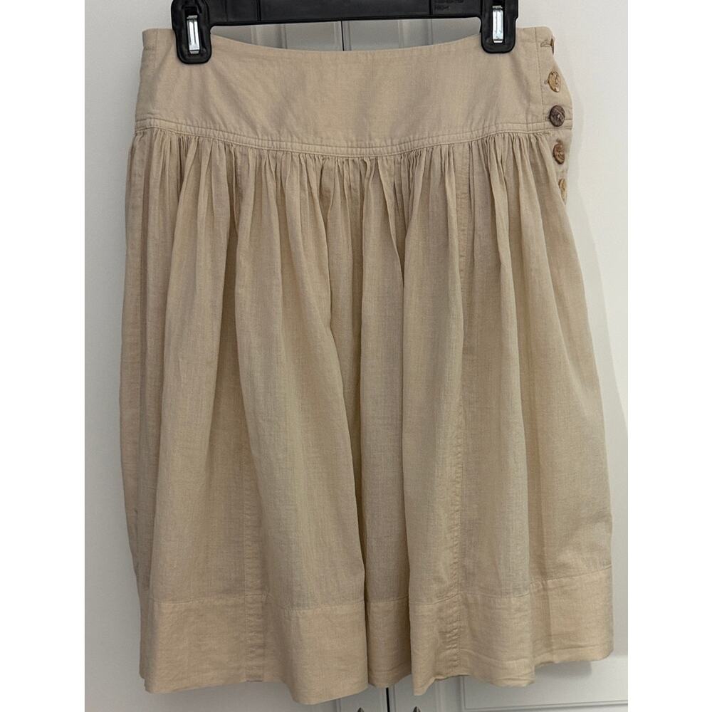 Banana Republic Beige Cotton Skirt with Button Detail Size 4
